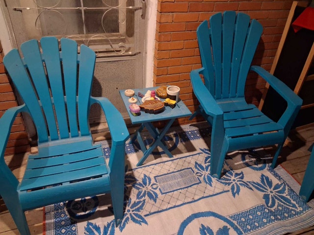 Adirondack Chairs and Side Table