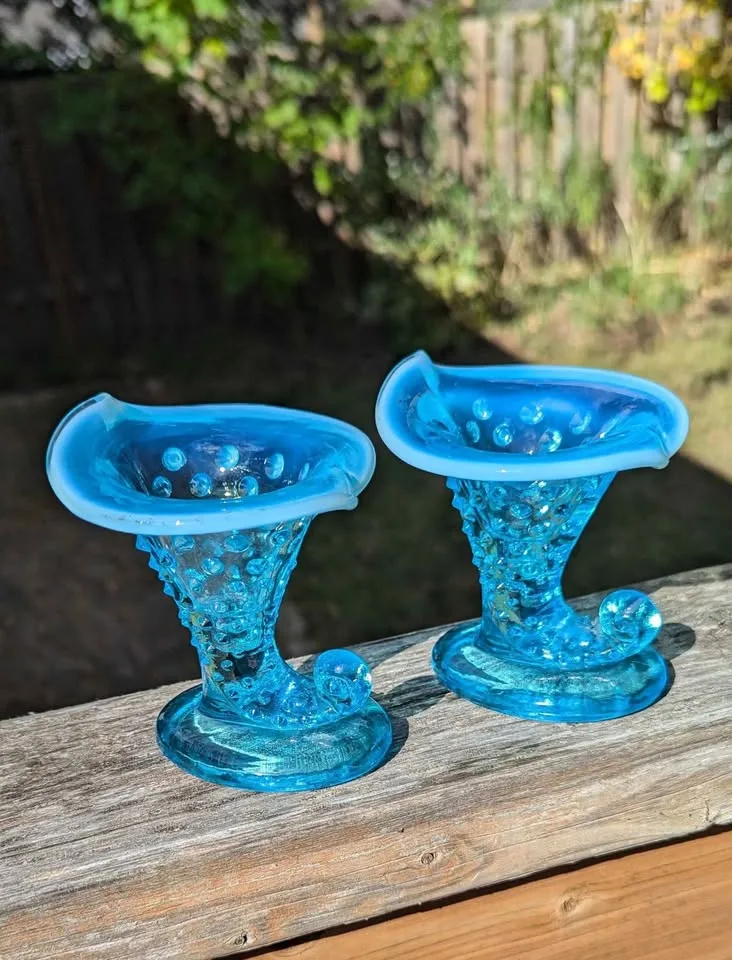 Fenton Blue Opalescent Hobnail Glass Set image indicator(3)