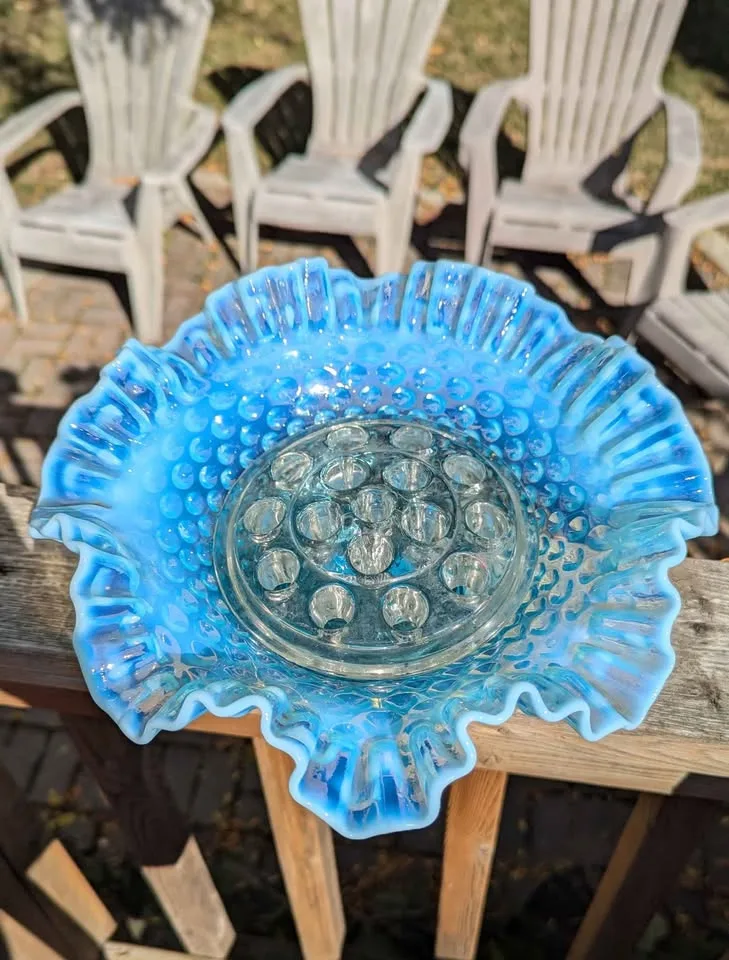 Fenton Blue Opalescent Hobnail Glass Set image indicator(6)