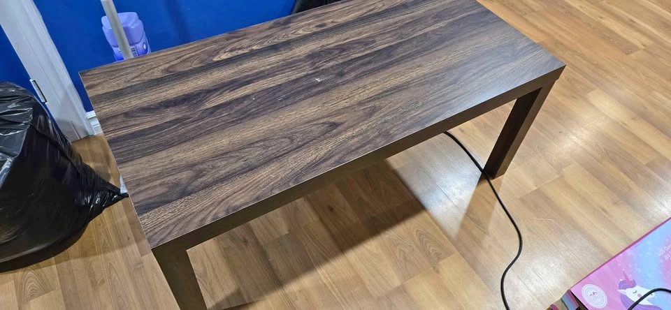 Dark Brown Wood Grain Coffee Table