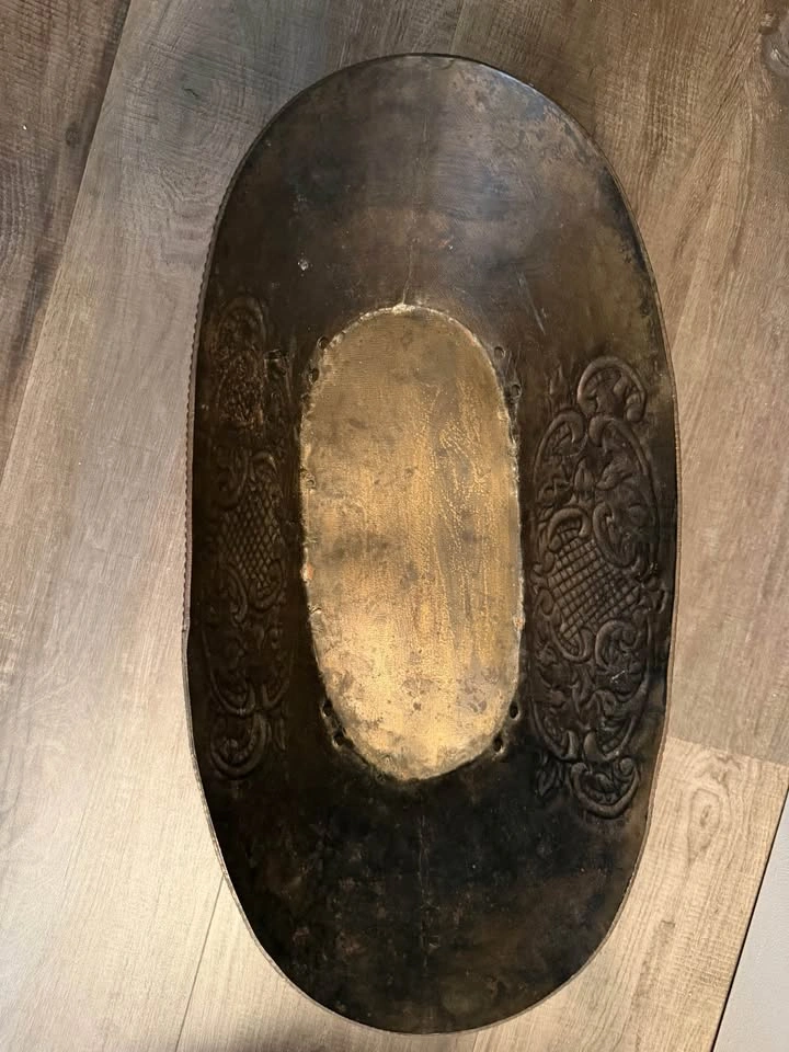 vintage brass toned footed bowl | 17.5”x8.5” - photo 3