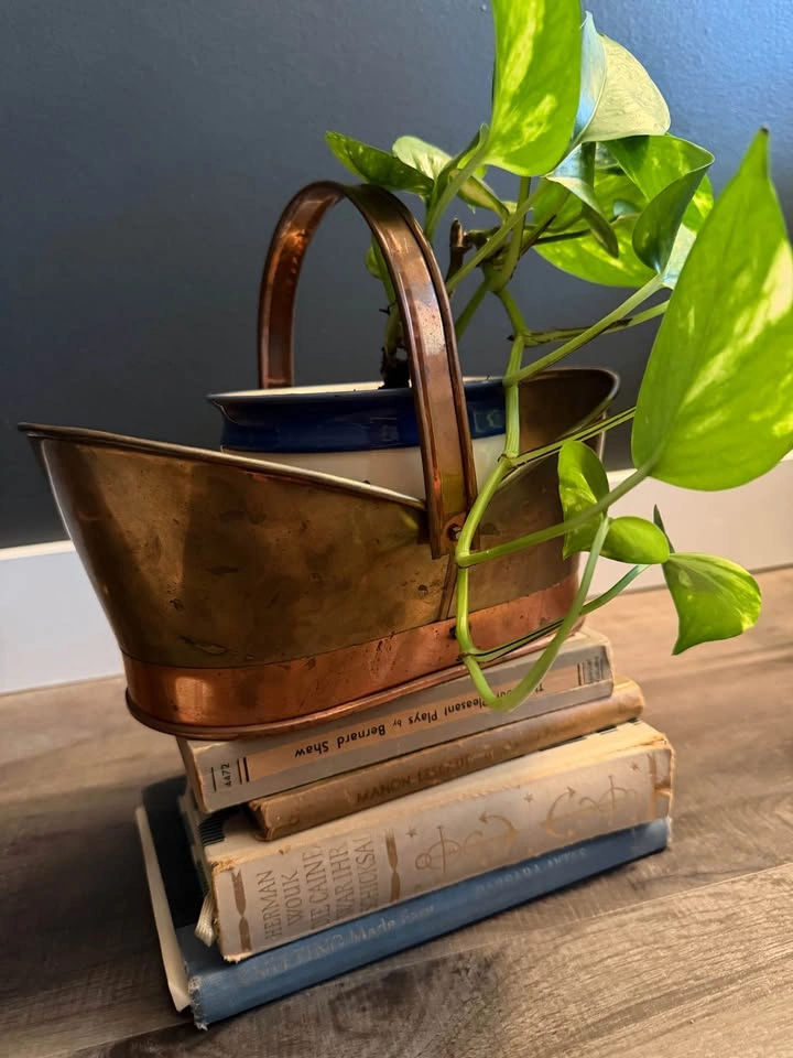 vintage copper basket | 10”x4.5” - photo 2