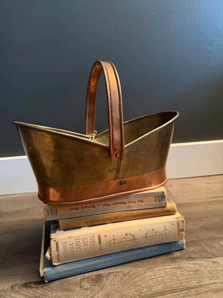vintage copper basket | 10”x4.5” - photo 3