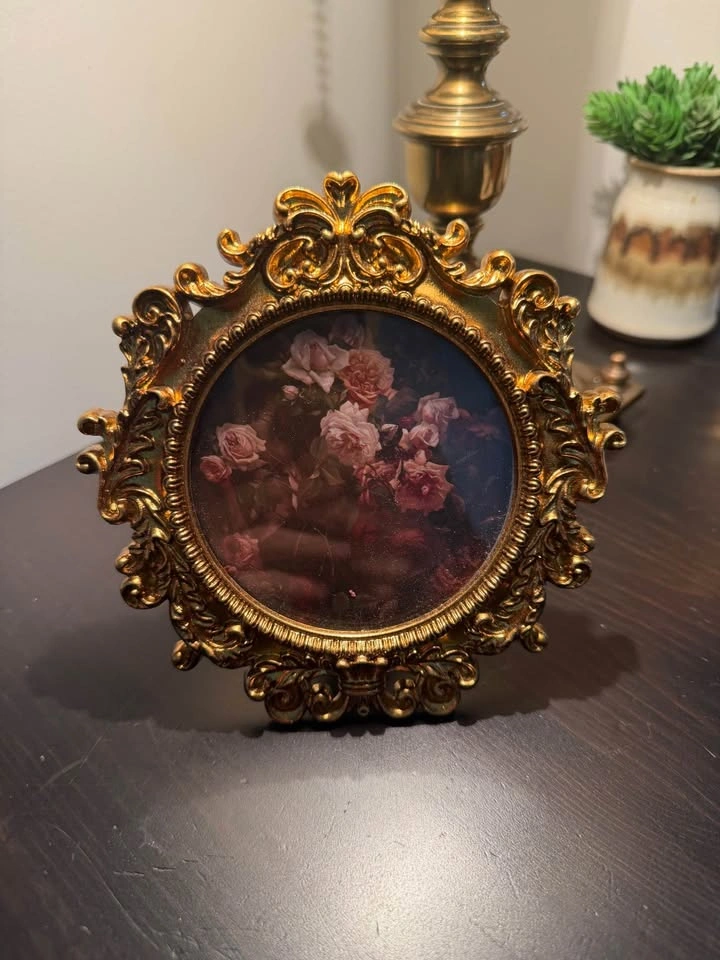 vintage ornate gold floral mini art | 6”x6” - photo 2