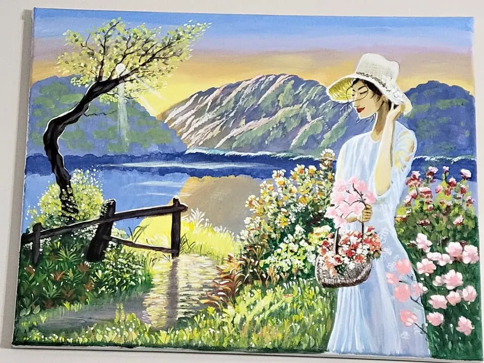 Original Acrylic Painting – “Lady by the Lake” thumbnail