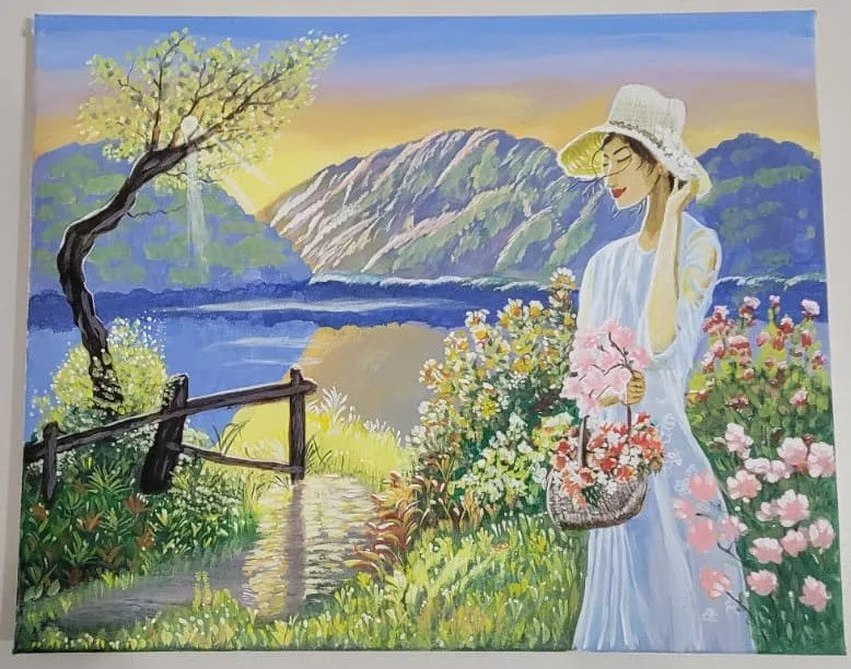 Original Acrylic Painting – “Lady by the Lake” image indicator(2)
