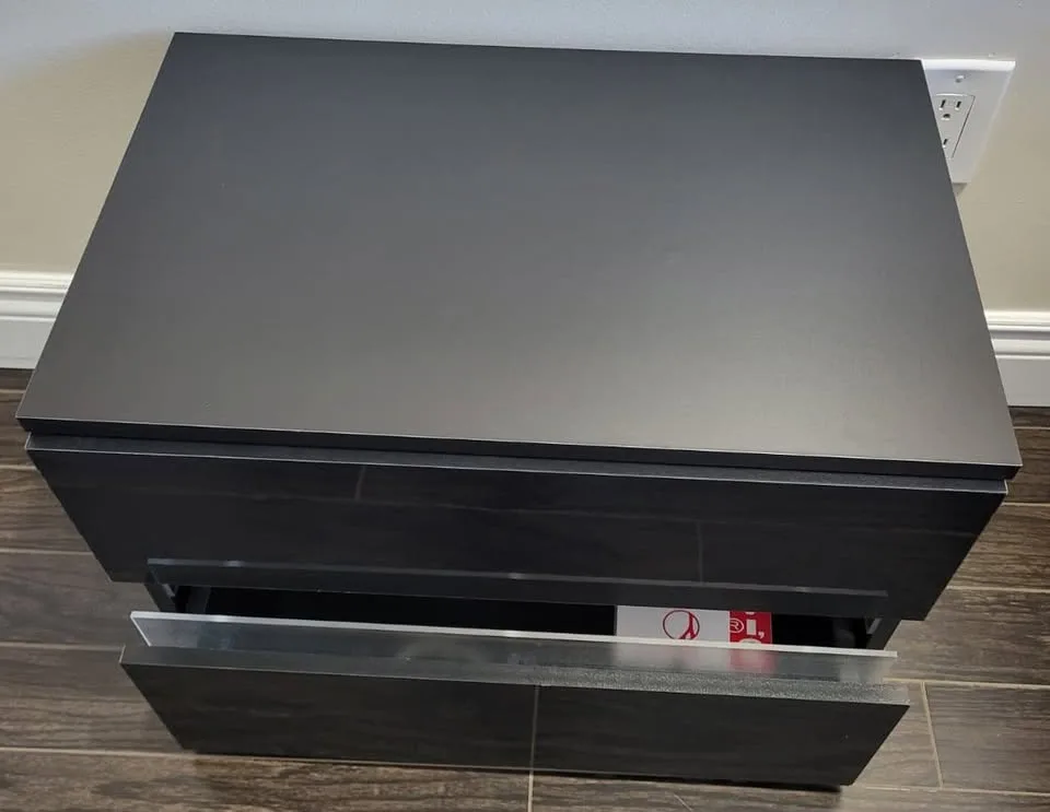 Manningtree Black Nightstand - 2 Drawer Storage Table image indicator(5)