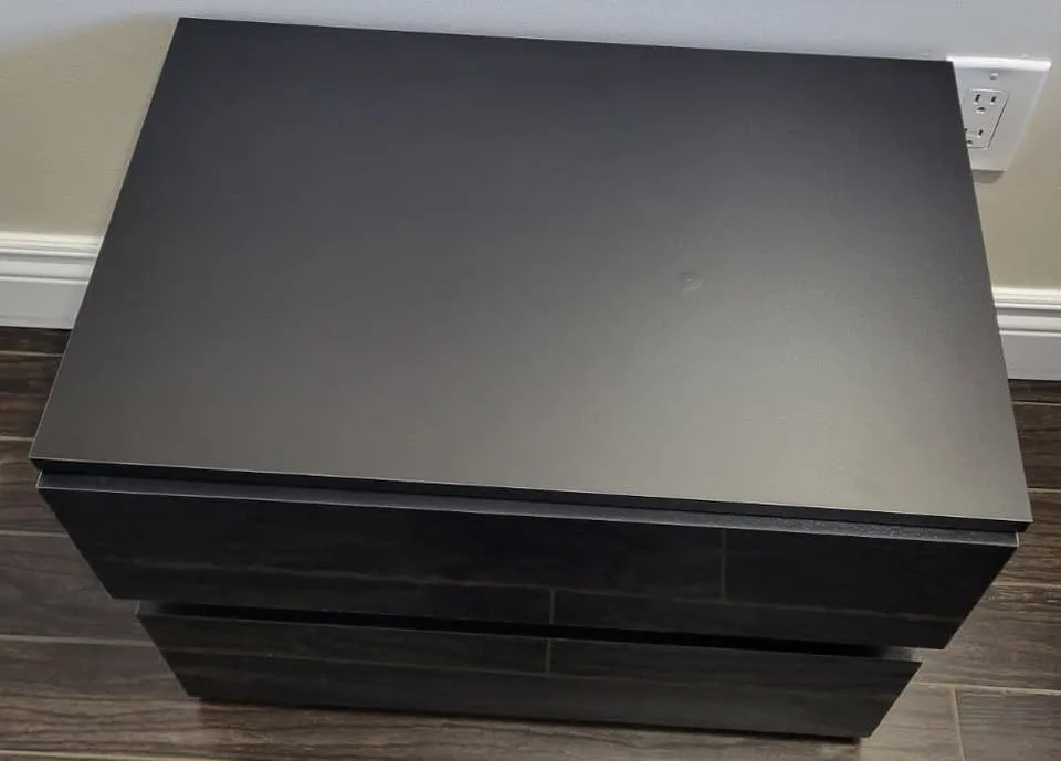 Manningtree Black Nightstand - 2 Drawer Storage Table image indicator(7)