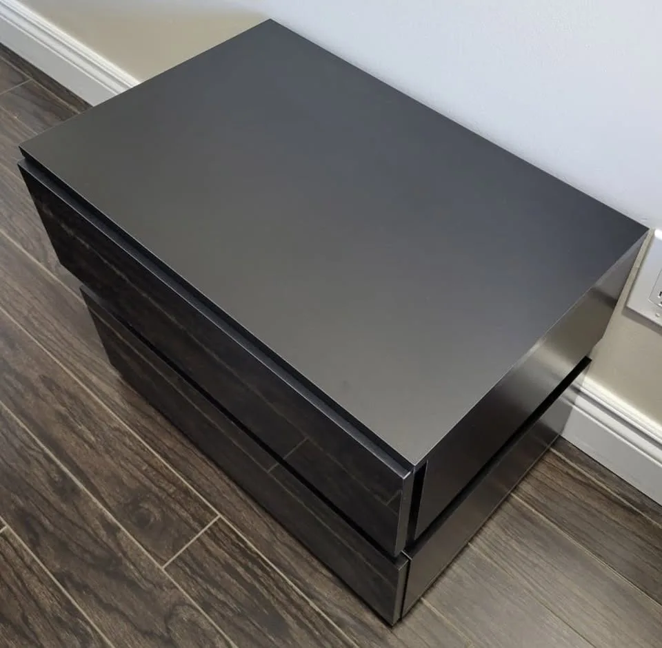 Manningtree Black Nightstand - 2 Drawer Storage Table image indicator(8)