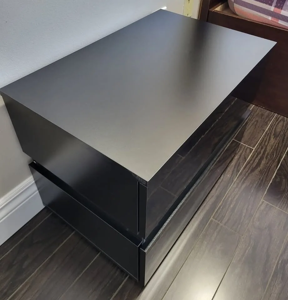 Manningtree Black Nightstand - 2 Drawer Storage Table image indicator(9)