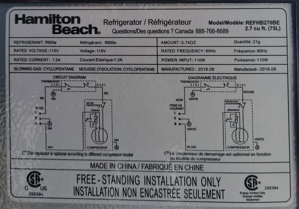Hamilton Beach Mini Refrigerator - Black image indicator(6)