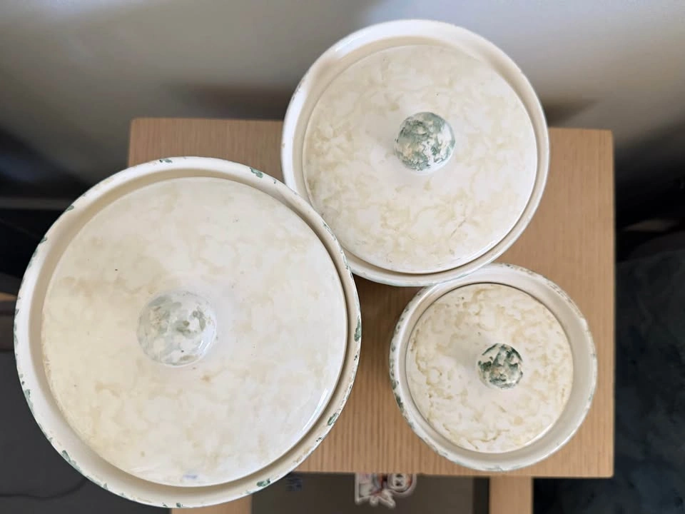 Vintage Italian Ceramic Canister Set of 3 | Hand-Painted Fruit - photo 3
