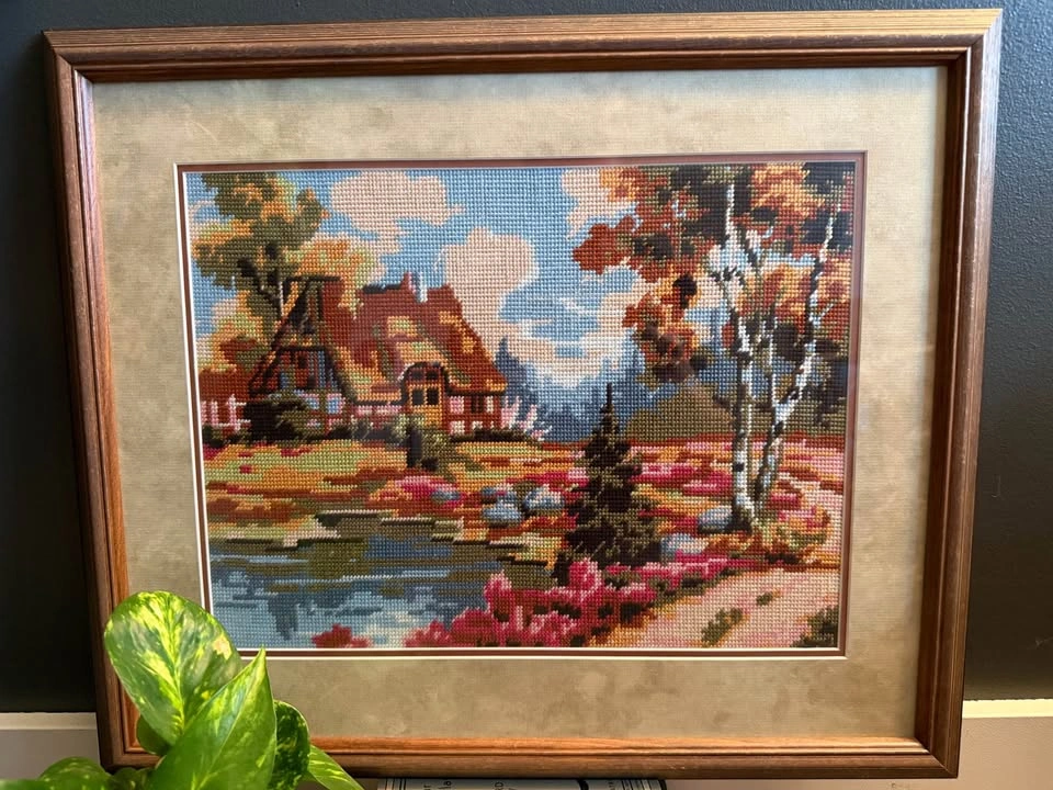 1980’s vintage needlepoint art | 22”x18.5” - photo 3
