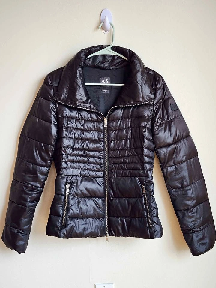 Armani Exchange A|X Black Quilted Puffer Jacket Size M