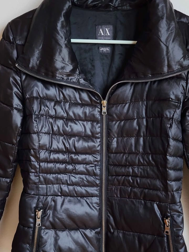 Armani Exchange A|X Black Quilted Puffer Jacket Size M - photo 2