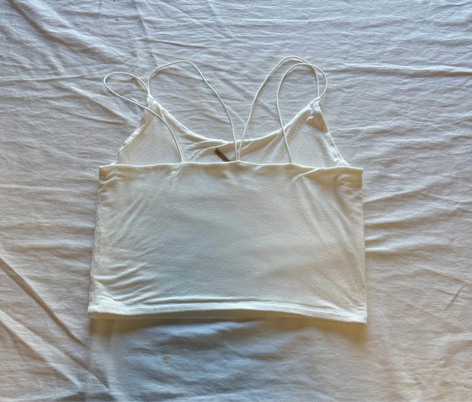 Harlow White Spaghetti Strap Crop Top - photo 2