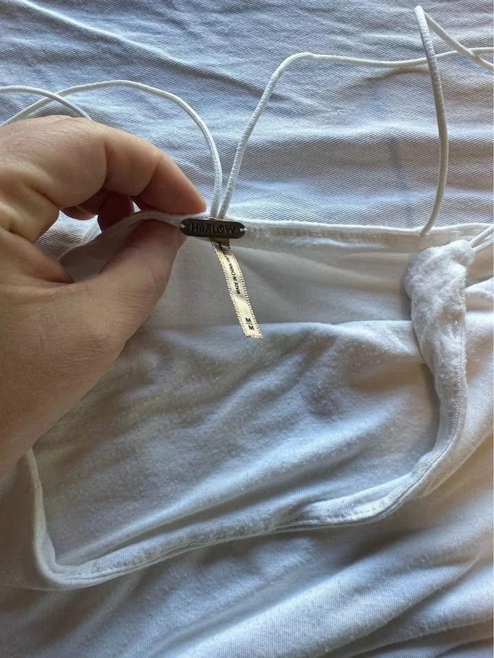 Harlow White Spaghetti Strap Crop Top - photo 3