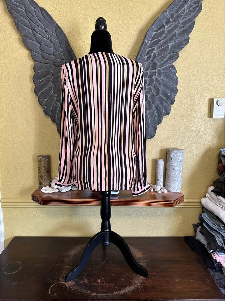 Melanie Lyne Striped V-Neck Wrap Top Blouse - photo 5