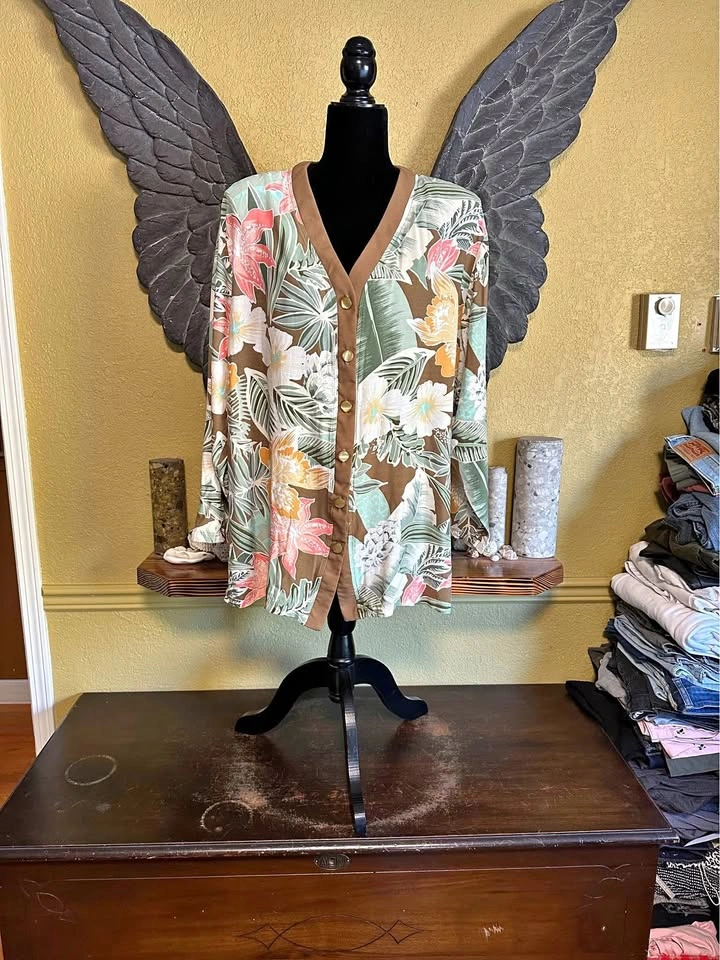 Vintage Gepetto Floral Button-Up Cardigan Blazer