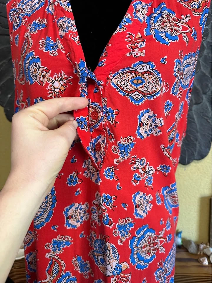Cynthia Rowley Floral Paisley Red Sleeveless Top - photo 2