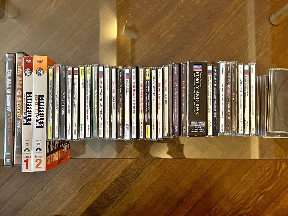 Batch of 30 Music CDs (Jazz, Classical, Rock) + 4 Comedy DVD Set