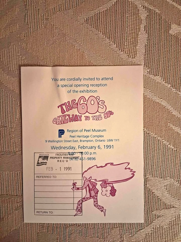 Vintage 1991 Region of Peel Museum Exhibition Invitation Ephemer