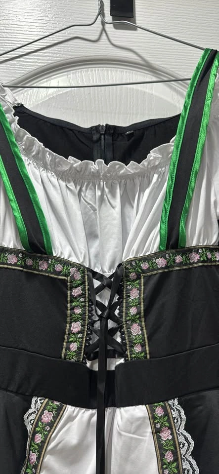 Black and Green Dirndl Costume Dress Size M - photo 2