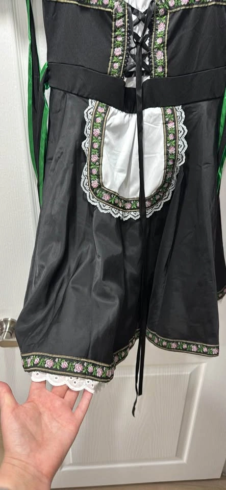 Black and Green Dirndl Costume Dress Size M - photo 3