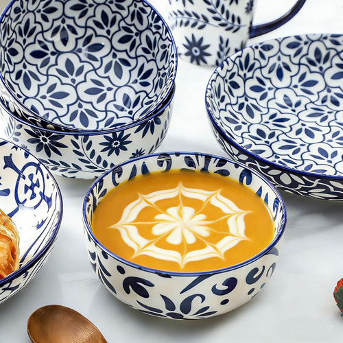 Soup Bowls, 28 Ounce Ceramic Cereal Bowls Set of 6 - photo 2