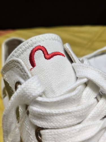 EVISU Seagull Logo White Gold Canvas Sneakers Mens US 9 - photo 2