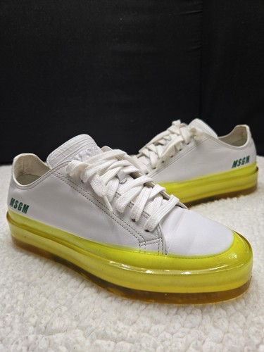 MSGM x RBRSL Womens Sneakers EU 37 White Neon Yellow