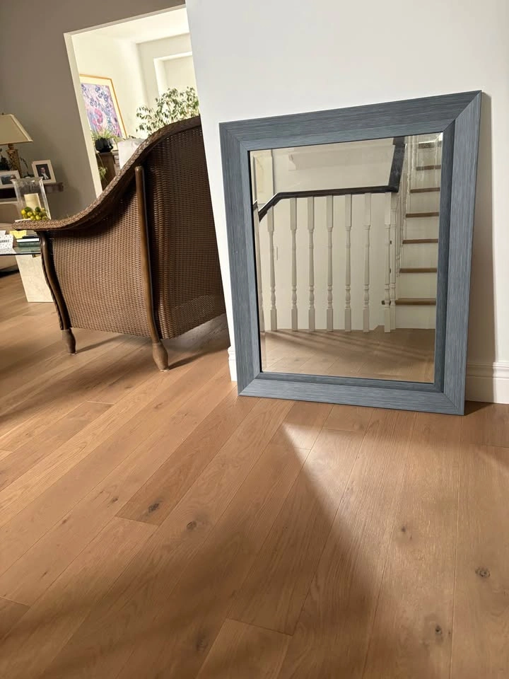 Rectangular Wall Mirror with Wood Grain Frame - photo 2