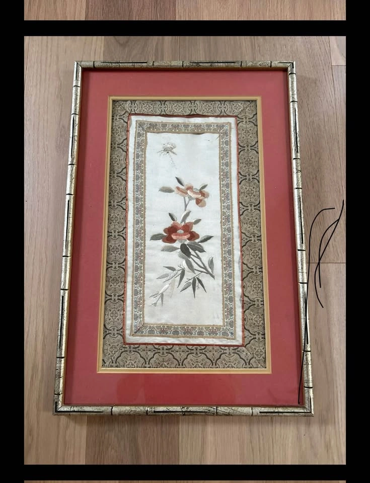 Vintage Chinese Silk Embroidery Framed Art - Set of 2 - photo 2