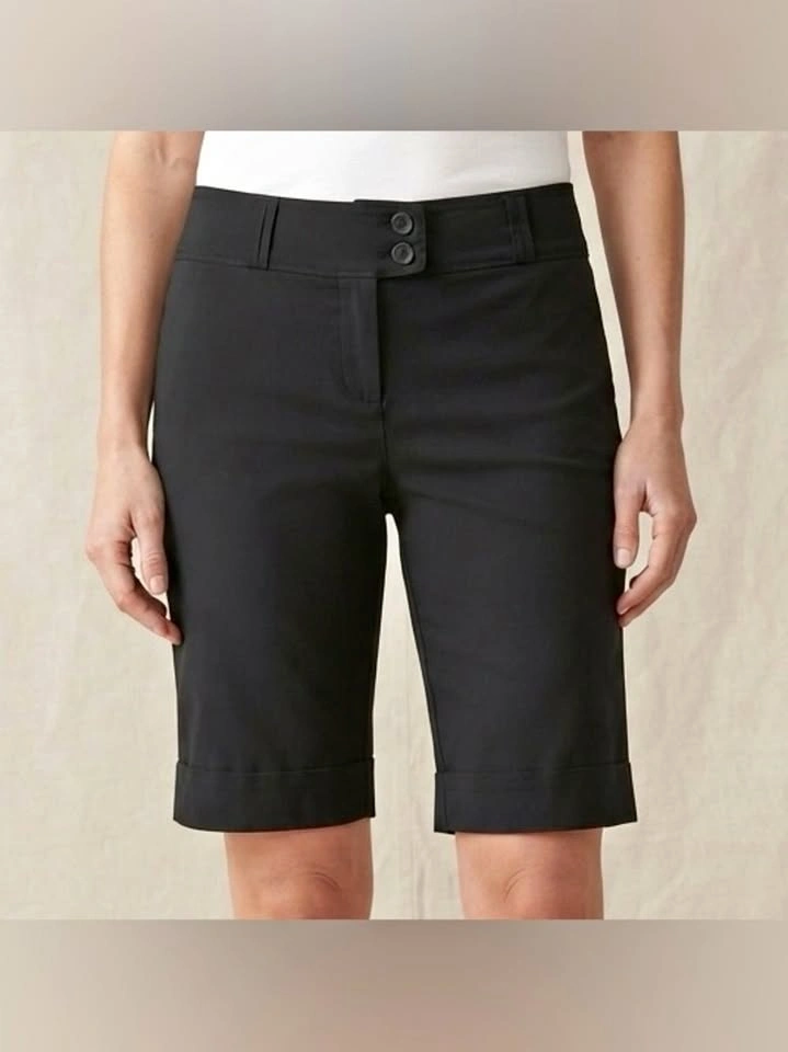 Lily Morgan Black City Shorts Mid Rise Stretch Bermuda XL
