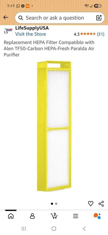 Replacement HEPA Filter for Alen TF50-Carbon Air Purifier - photo 2