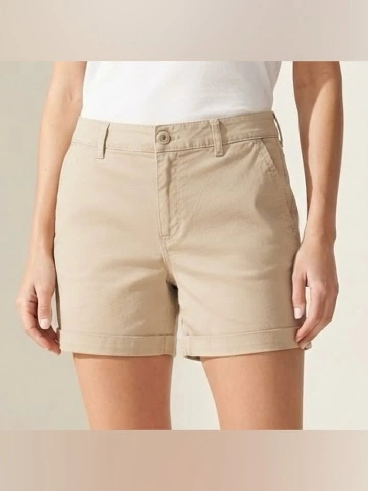 Eddie Bauer Legend Wash Stretch Slightly Curvy Khaki Shorts 14
