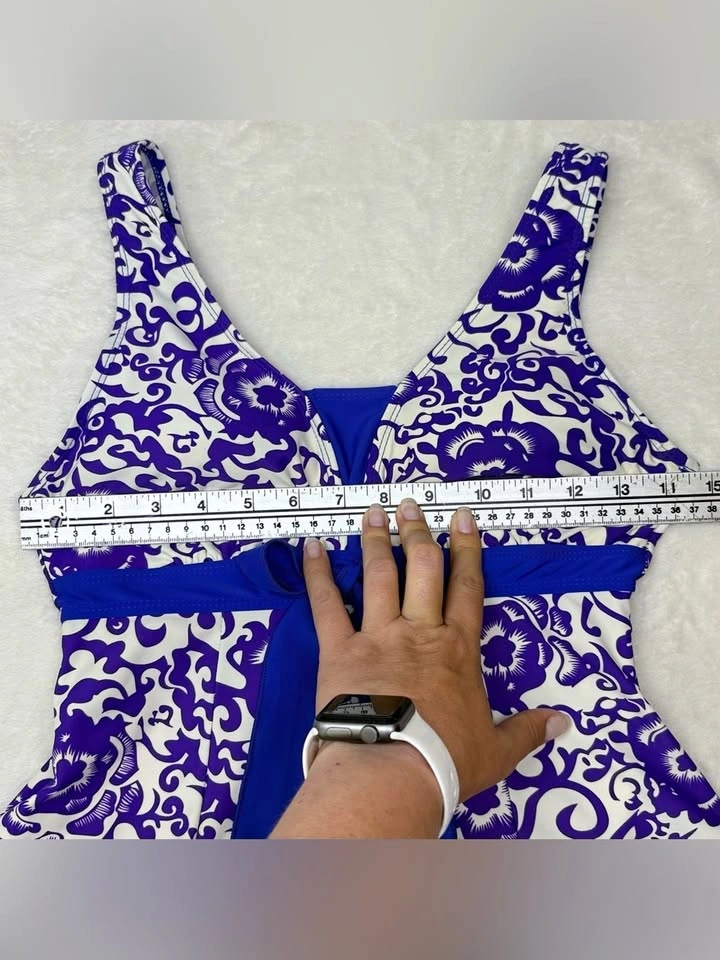 Wantdo Purple Floral Swimdress One Piece Swimsuit Size 10 - photo 5