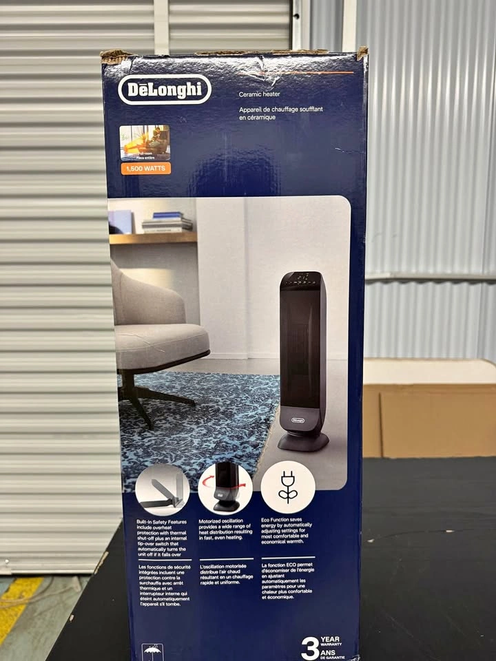 De'longhi HFX27S15SBCA Ceramic 23 In Digital Tower Heater