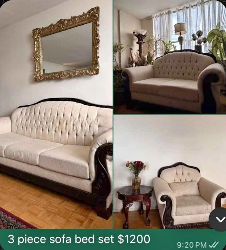 3 piece sofa bed set bundle