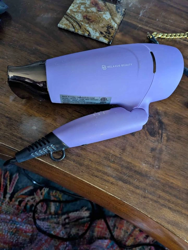 Purple Relaxus Beauty Travel Hairdryer