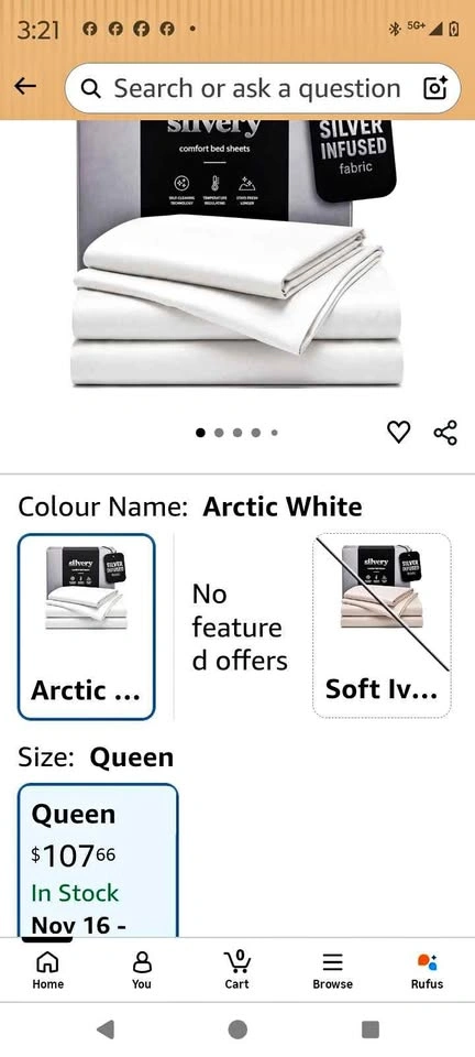 New Silvery brand King bed sheets (Amazon $100+)