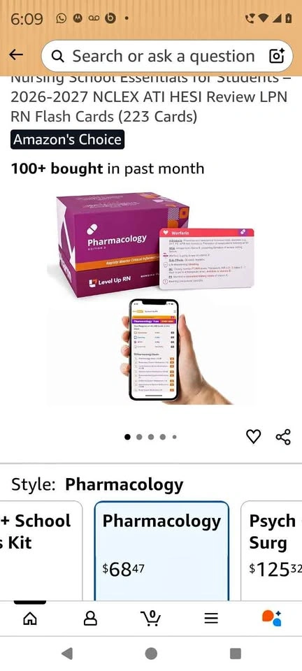 Pharmacology study cards