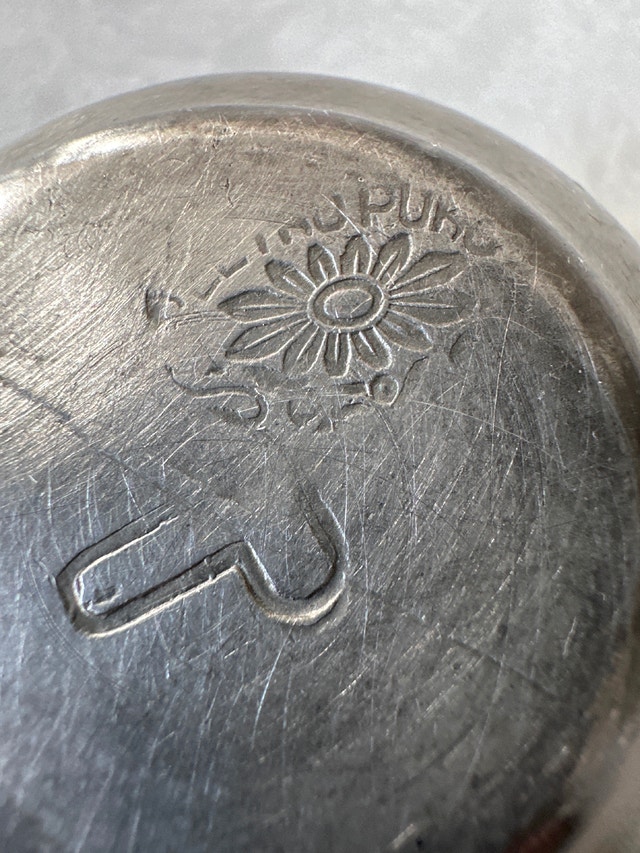 Vintage pewter miniature lidded bowl - photo 5