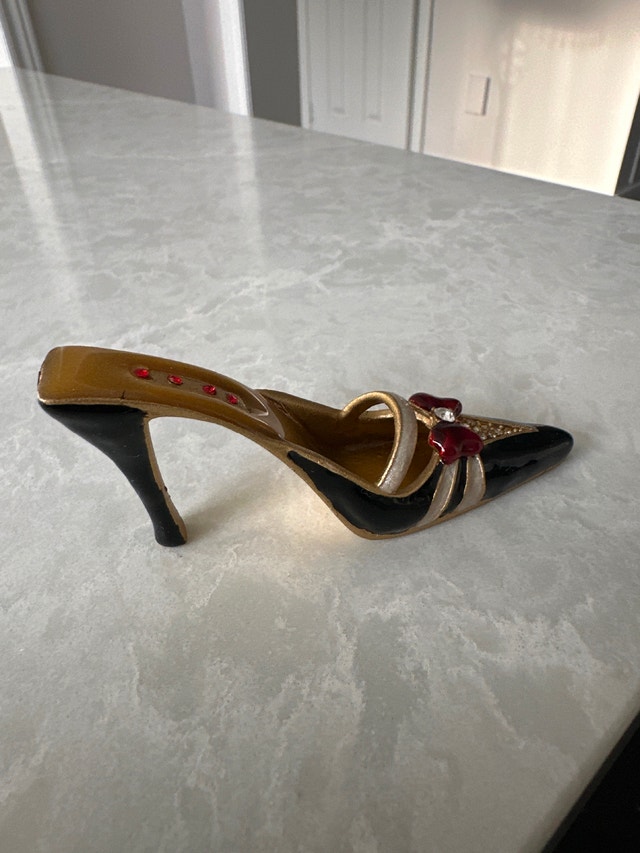 VTG miniature high-heel shoe-shaped figurine. Cast Metal. Enamel - photo 5