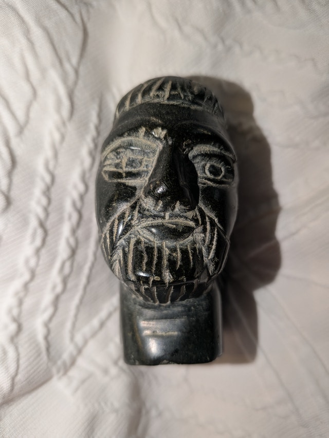 Hand-Carved Stone Bust Sculpture