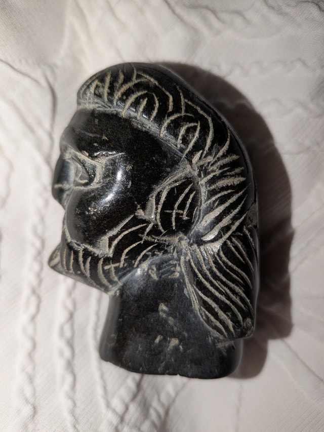 Hand-Carved Stone Bust Sculpture - photo 2