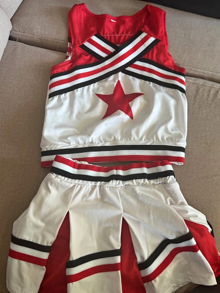 Girls Cheerleader Costume Set – Size 120 (Fits Ages 6–7)