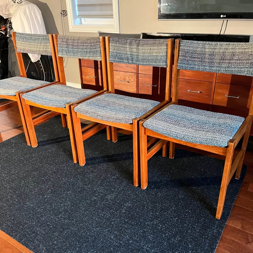 Set of 4 Mid-Century Modern Vintage Teak Dining Chairs - photo 3