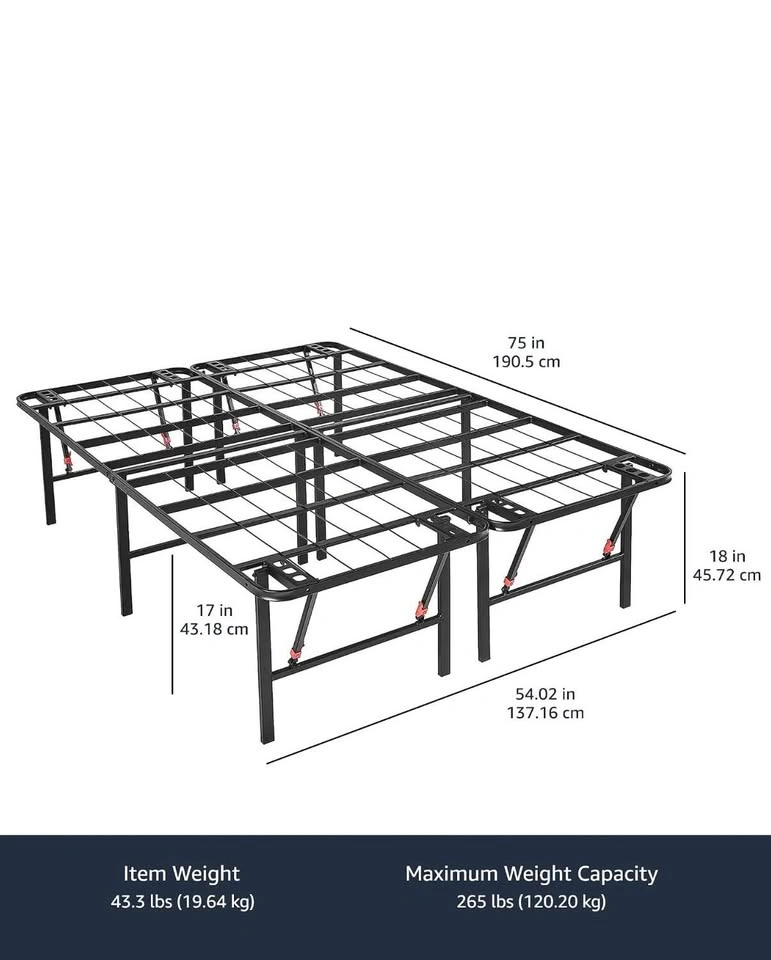 Full Size Foldable Metal Bed Frame – 18” High - photo 4