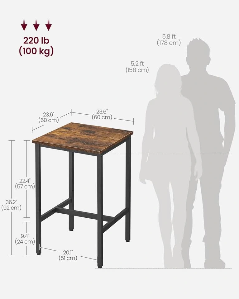 Rustic Industrial Bar Table / High Top Table – Multipurpose - photo 5